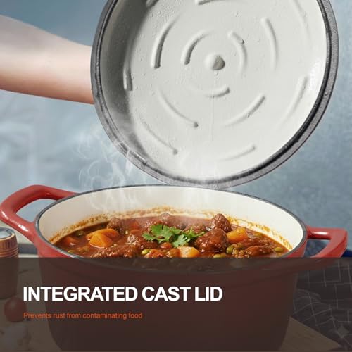 Enameled Cast Iron Dutch Oven (5.5 Quart / Red)