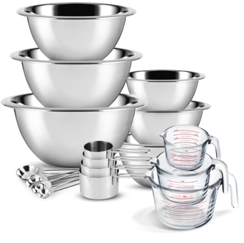 Mixing Bowls with Measuring Cups & Measuring Spoons 17 Piece Set