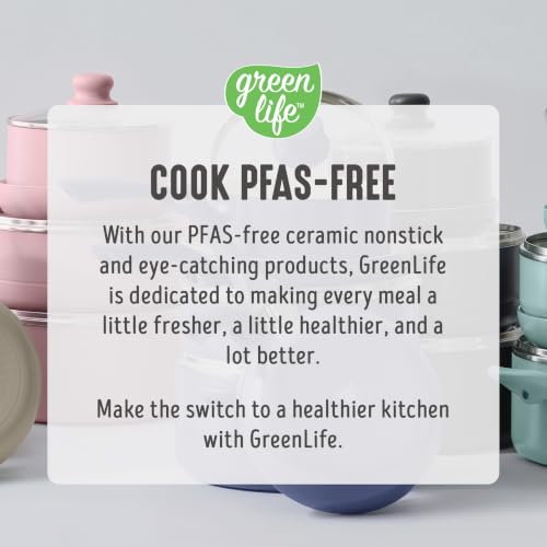 16pc Ceramic Nonstick Pots & Pans Cookware Set (16 Piece Cookware Set / Bloom / Sage Green)