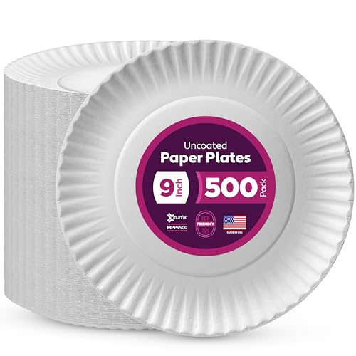 500 Uncoated Paper Plates 9 Inch (9 Inch)
