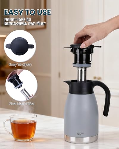 51oz Thermal Coffee Carafe with Infuser (Gray / 50.7 Ounces)