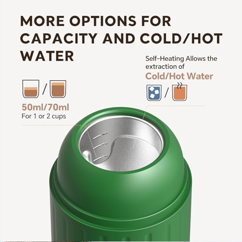 2-in-1 Portable Espresso Maker For Nespresso Pod＆Ground,Green (Green)