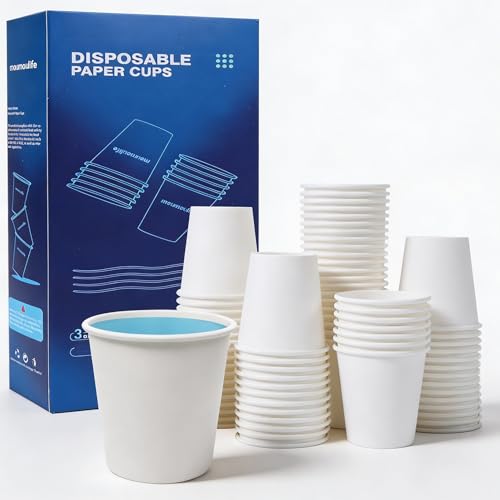 Disposable Paper Coffee Cups 3 oz 500 Count (White - 3 oz)