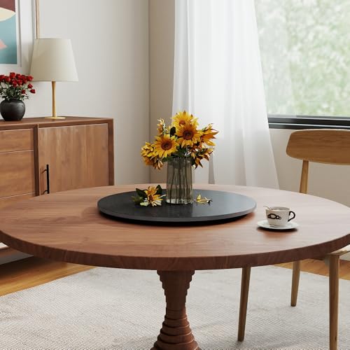 23.6" Sintered Stone Lazy Susan for Table Top (Black Wood / 60CM)