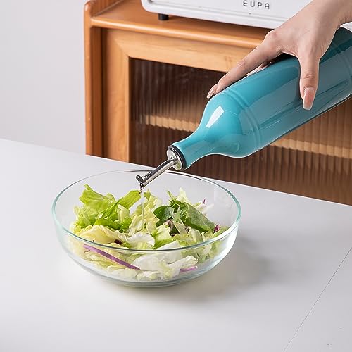 Sweejar Large Ceramic Olive Oil Dispenser Bottle (Modern / Gradient Blue)