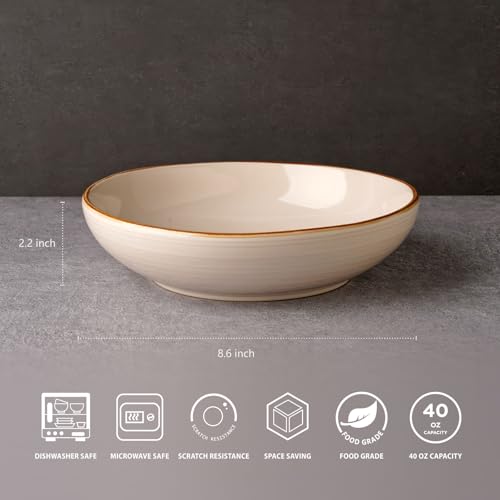 Tempus 8.6'' Pasta Bowls Set of 4 (Antique White / Tempus)