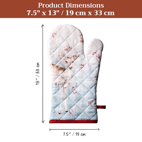 Maison d'Hermine Oven Gloves 100% Cotton Oven Mitt (113 - Fairy Tale Forest / 7.5" x 13" (Oven Mitt))