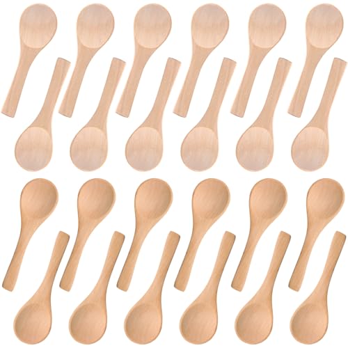 24 Pcs Small Wooden Spoons (Mix Color)