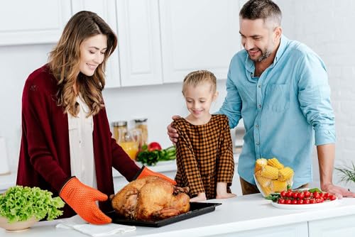 S Silicone Smoker BBQ Gloves (Orange / Small)