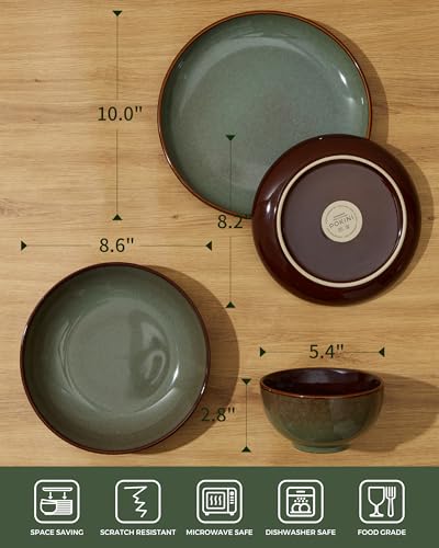 Ceramic Dinnerware Sets for 8 (Sage Green / Set (32pcs))