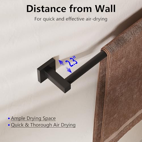 Towel Bar Towel Racks for Bathroom Wall Mounted (Matte Black / Wall-Mounted)
