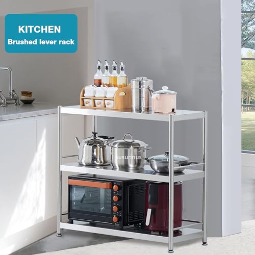 Stainless Shelving with Guardrails (23.6*15.8in-4T(Guardrails))