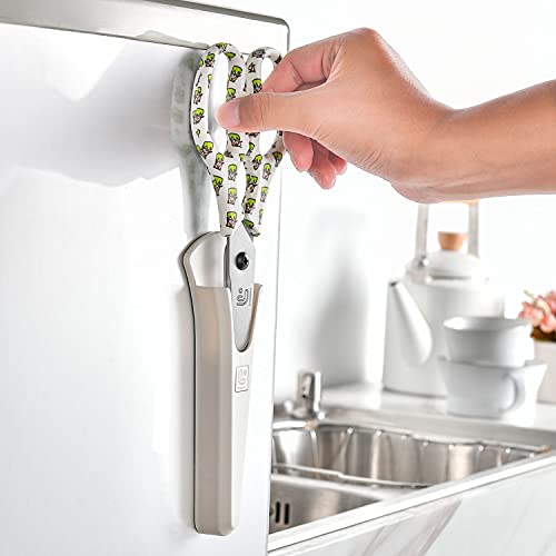 Kitchen Scissors Heavy Duty Kitchen Shears with Magnetic Holder Made with Japanese Steel 4034 (White/Tiger)