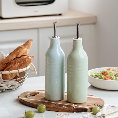 16oz Oil Dispenser Bottle (Light Blue and Light Green / 2 Pieces (Jupiter))