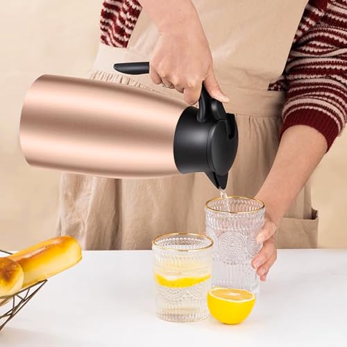 2 PCS 68 OZ Thermal Coffee Carafe (Gold / 68 oz)