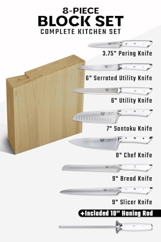 8 Pc Knife Block Set (8-Pc / White)