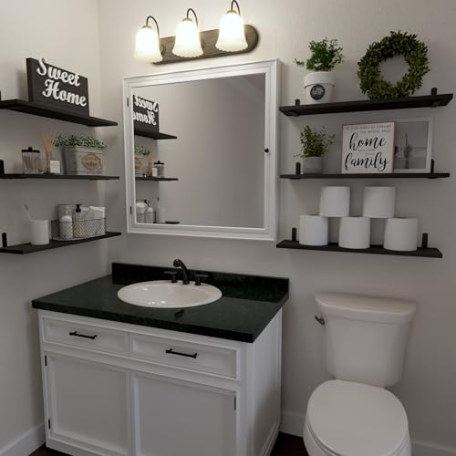 24'' Long Floating Shelves for Wall Decor & Storage (24 Inch / Black)