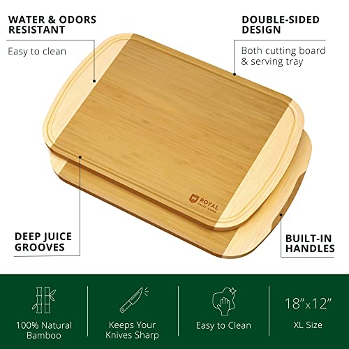 Wooden Cutting Boards for Kitchen Meal Prep & Serving (1-Piece / Two-Tone)