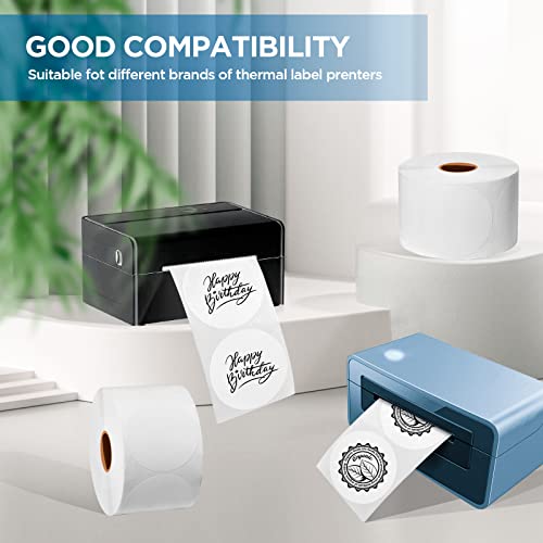 2 Inch Circle Thermal Sticker Labels (White)