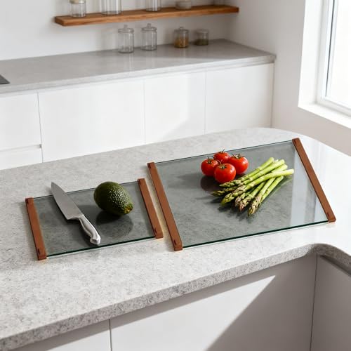 Glass Cutting Boards for Kitchen (Coffee-colored)