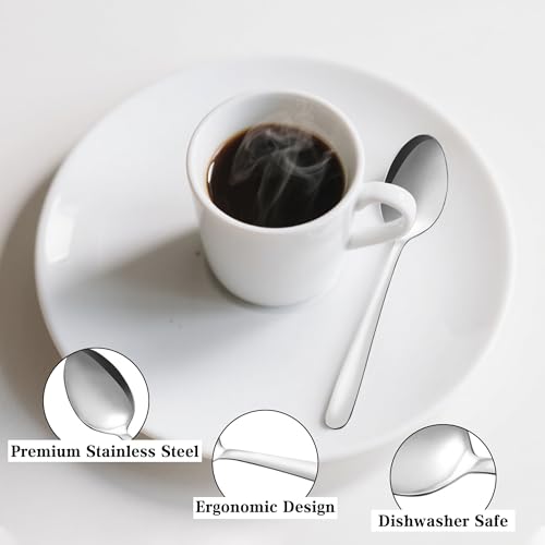 36Pcs Coffee Spoons (36 Pcs 4.7'' Silver Coffee Spoons)
