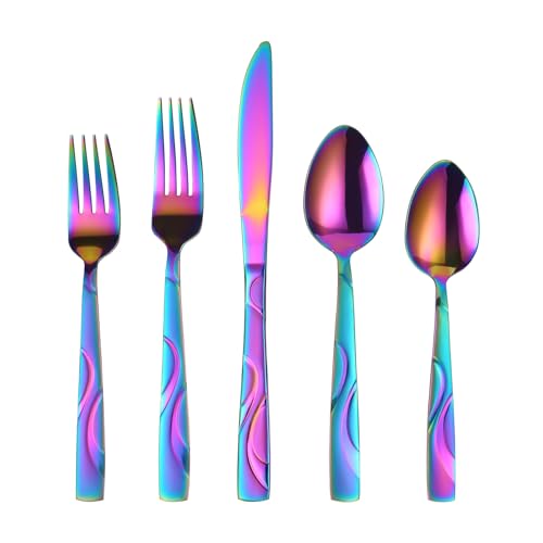 30 Piece Rainbow Silverware Set for 6 (Rainbow / 30-Piece)