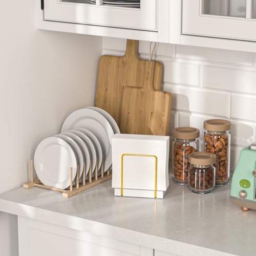 Napkin Holder for Table (Gold/White / 5.78 x 2.51 x 5.04 inches)