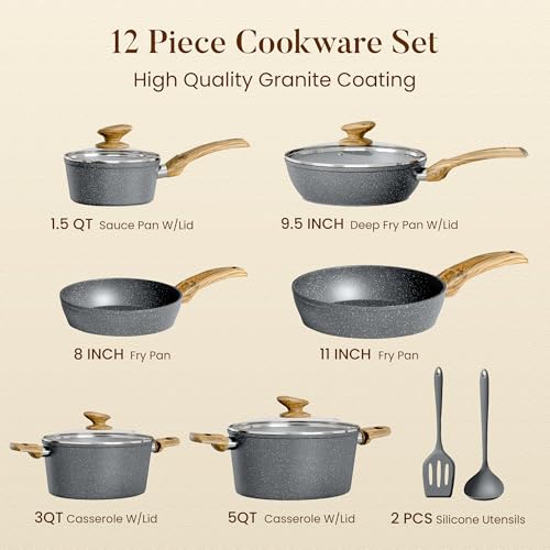 12pcs Pots and Pans Set Non Stick