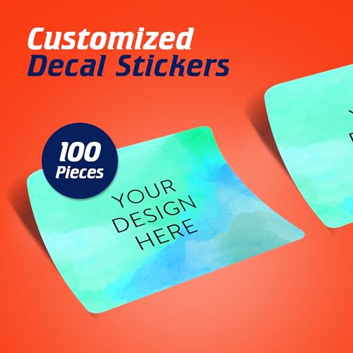 100 Custom Vinyl Stickers (Blue Green / 6x4)