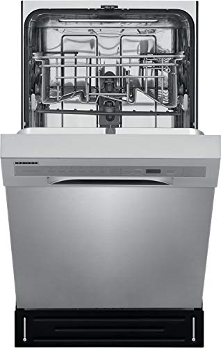 18 in. ADA Compact Front Control Dishwasher in Stainless Steel with Dual Spray Arms (Silver / Dishwasher Only)