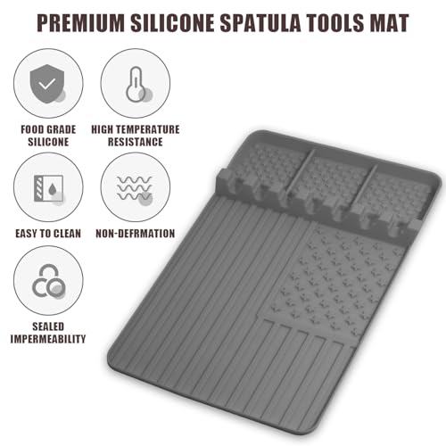 2 PCS Silicone Grill Mat Compatible with Blackstone (grey2pcs)