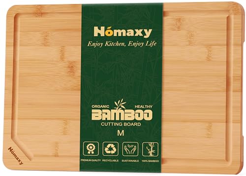 Organic Bamboo Cutting Boards for Kitchen (Natural / 15"L x 10"W)