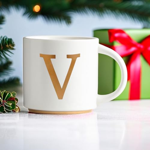 Monogram Ceramic Mugs (gold-V)