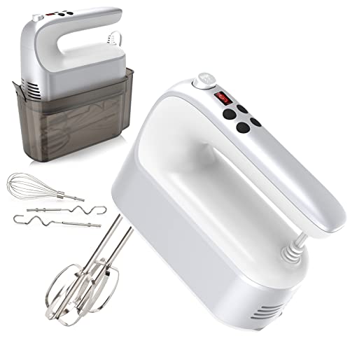 9 Speed Digital Hand Mixer Electric (Silvery White)