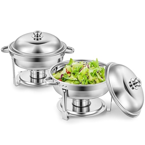 2pcs 5QT Round Chafing Dish Buffet Set (2 Packs)
