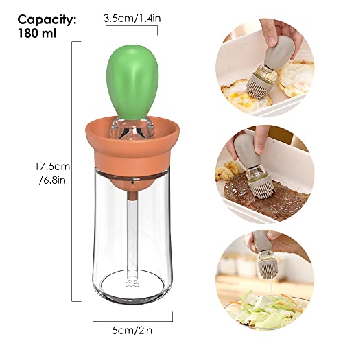 Oil Dispenser with Brush (Grey+Green)