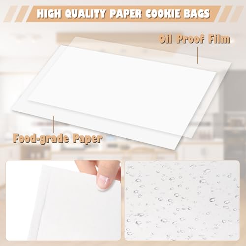 800 Pack Wax Paper Sandwich Bags for Bakery (White-800PCS / 6x7 inch)
