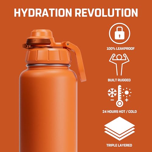 Vessence 32 Oz Stainless Steel Tea Infuser Bottle for Loose Leaf Tea (Mojave Orange / 32 Oz)