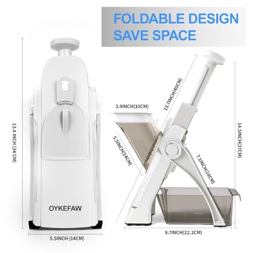 Safe Mandoline Slicer for Kitchen (White)