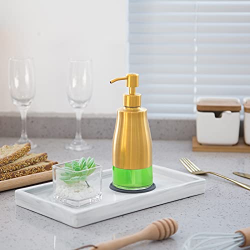 Gold Soap Dispenser with Coaster and Stickers (Brushed Gold)