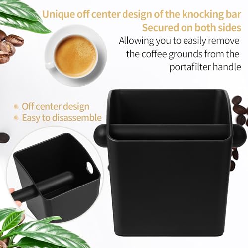 Large Square Knock Box Shock (Large Black Knock Box with Tamper Mat)
