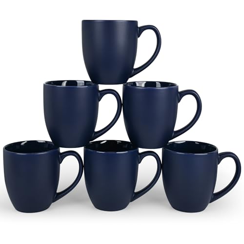 16oz Coffee Mugs Set of 6 (Matte Blue)