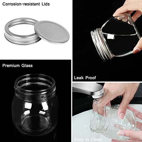 24 Pack 10 oz Glass Mason Jars (10oz,24 Pack)