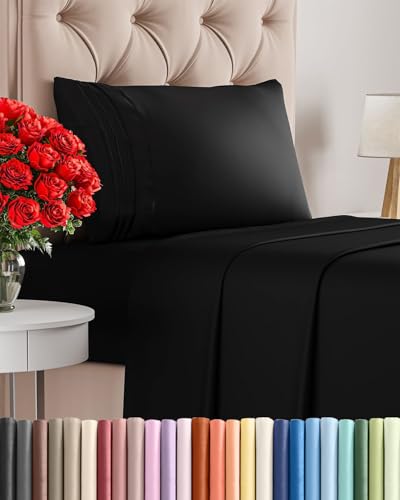 Twin Size 3 Piece Sheet Set (08 - Black / Twin)