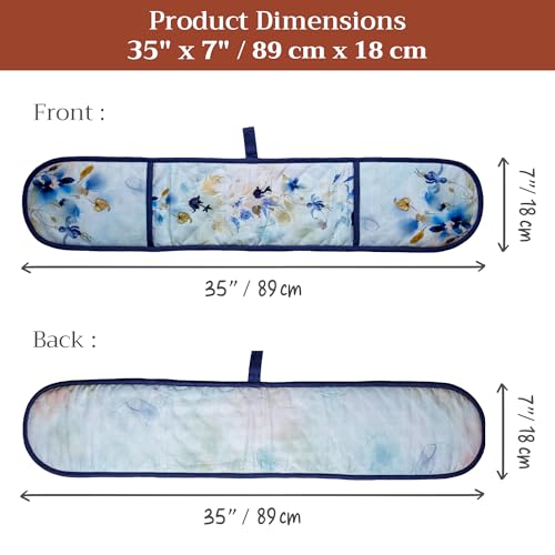 Double Oven Mitts 100% Cotton Double Oven Glove (046 - Lazy Summer Days / 7" x 35" (Double Oven Mitt))