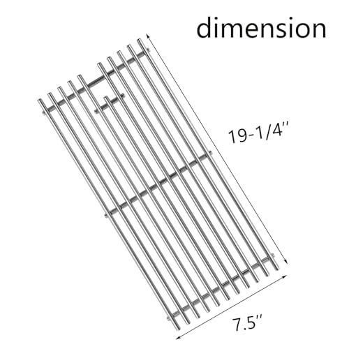 19-1/4" Stainless Steel 5 Cooking Grates Replacement Parts for Bull Angus 40" Grill 57568 57569 57568CE 57568AGA 57569CE Brahma Lion Premium L90000 57569CE 57569CE And Cal Flame Gas Grill 16517 (19 1/4’’ L x 37 1/2’’)