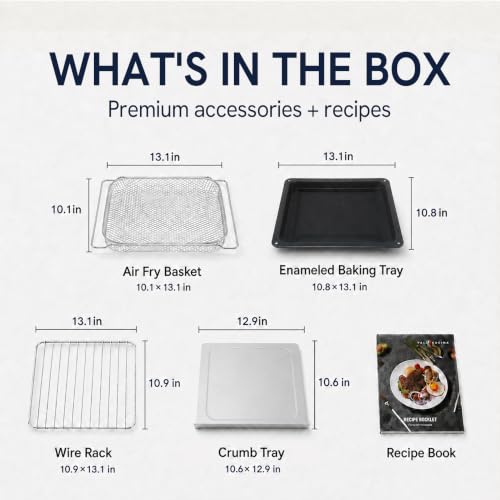 Infrared Heating 26.3 QT Air Fryer Toaster Oven (Brushed Stainless Steel Finish)
