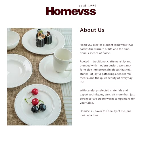 HomeVss New Bone China Dinnerware Set (Pearl / Service for 4 - 16pc Set)
