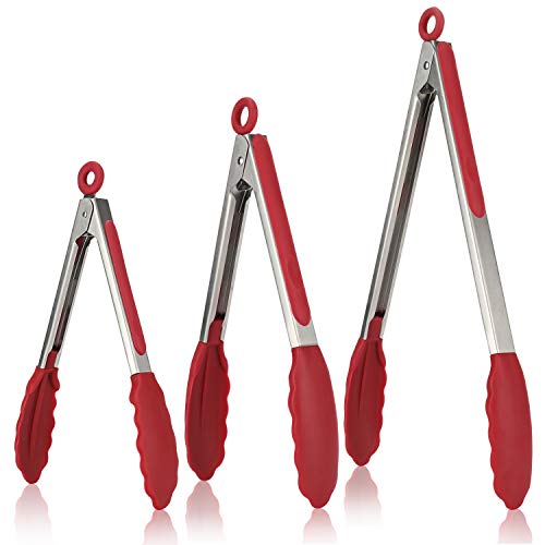 Kitchen Tongs for Cooking ((04) Red)