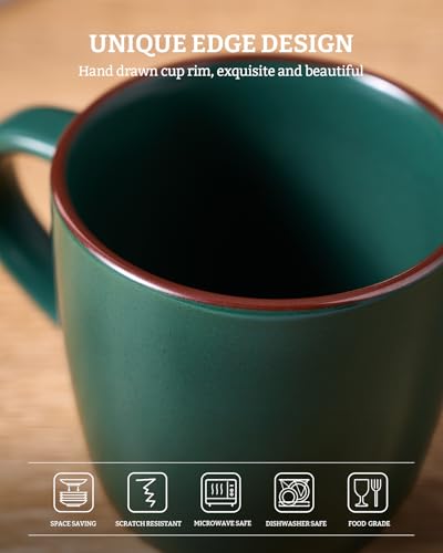 Mercury Coffee Mugs 13 oz (Mercury- Dark Green / 8 Count (Pack of 1))